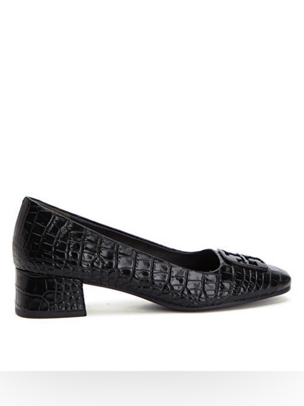 Tory Burch Georgia Croc-Embossed Leather Pumps in black Sz 9
